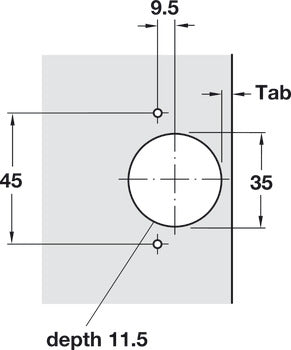 Soft-close Clip-On Hinge, 110° Opening Angle, Full Overlay