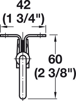 Retractable Wardrobe Rail, For screw fixing beneath shelves or cabinet top panels, load bearing capacity 4–8 kg