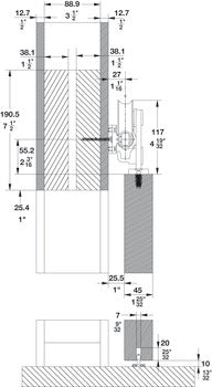 Barn Door Hardware, with Top-Mounted Hanger