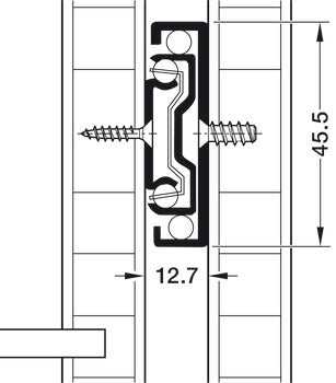 Häfele - Ball bearing runners, Matrix Runner BB A45, full extension, steel, side mounted