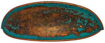Cup Pull, Bungalow aged bronze aged copper turquoise accent