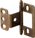 Decorative Butt Hinge, Partial Wrap, Non-Mortise, Ball Finial
