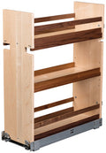 Base Pull Out Shelf Organizer, walnut with under mount slides